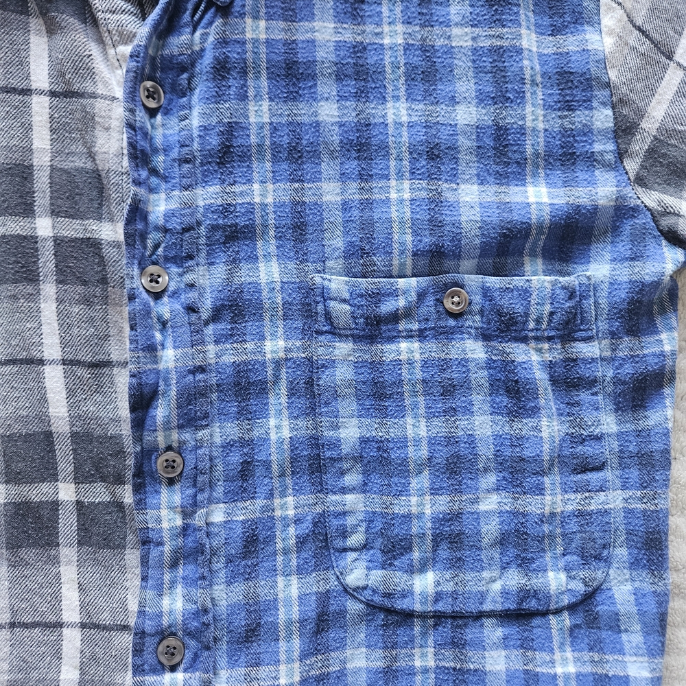 Urban Renewal Patchwork Plaid Crop Flannel, Size Small
